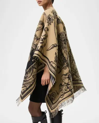Burberry Reversible Etched Knight Wool Cape | Thumbnail 3