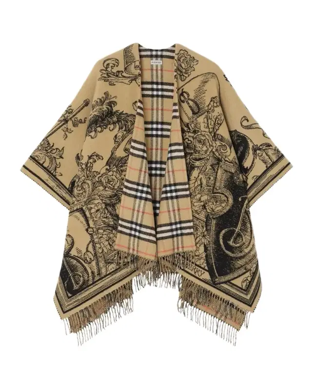 Burberry Reversible Etched Knight Wool Cape