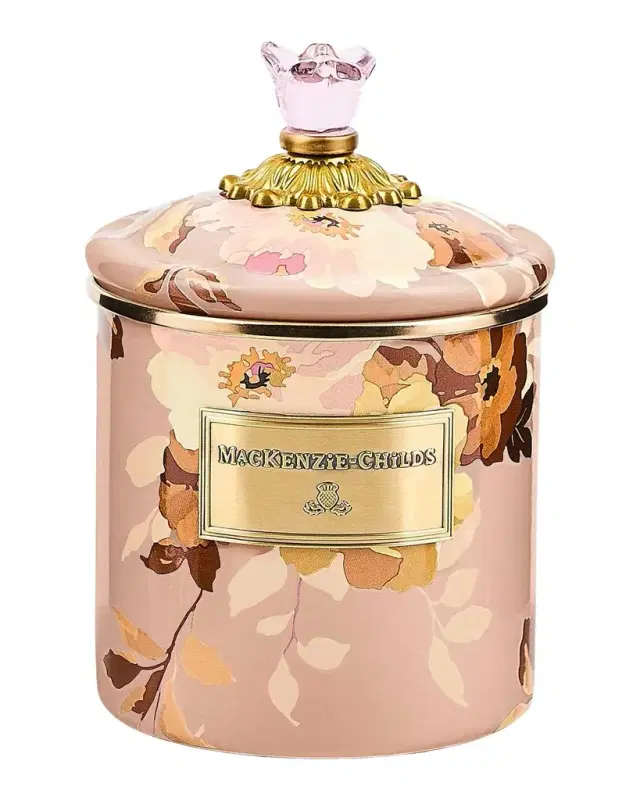 MacKenzie-Childs Wild Rose Mauve Small Canister