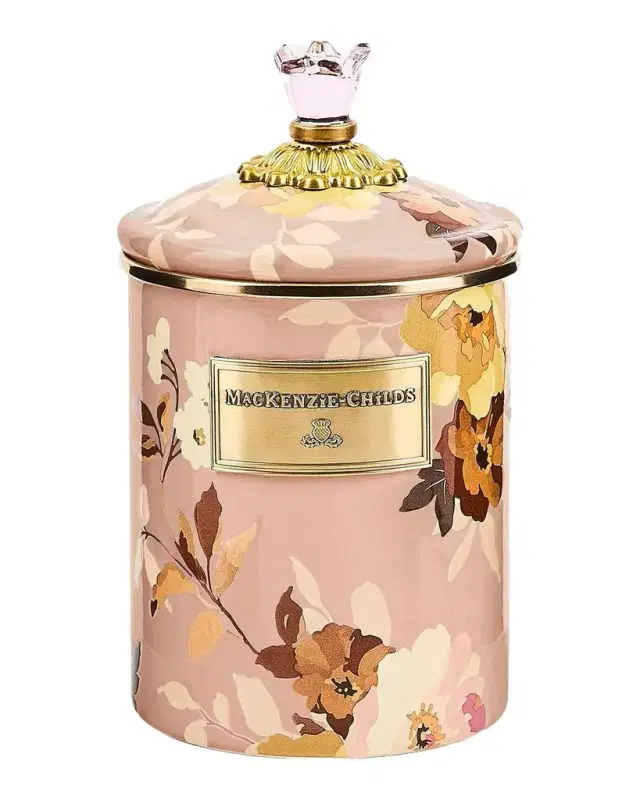 MacKenzie-Childs Wild Rose Mauve Medium Canister