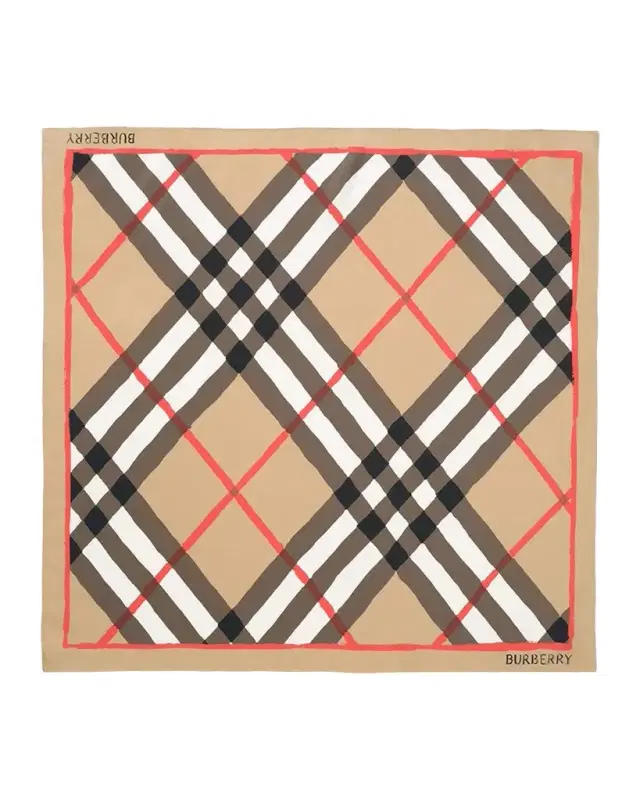 Burberry Watercolor Check Silk Scarf