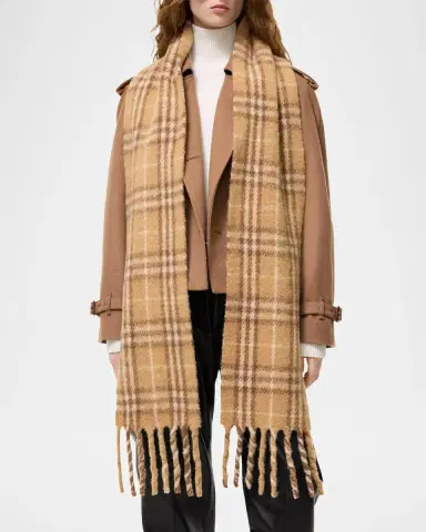 Burberry Narrow Check Alpaca Wool-Blend Scarf | Thumbnail 3