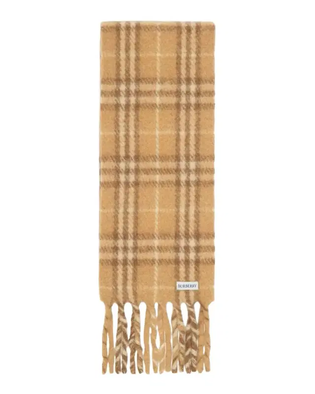 Burberry Narrow Check Alpaca Wool-Blend Scarf