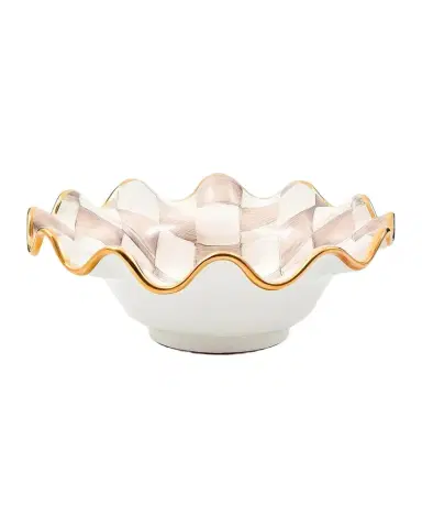 MacKenzie-Childs Mocha Check Ceramic Fluted Breakfast Bowl | Thumbnail 1