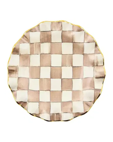 MacKenzie-Childs Mocha Check Ceramic Fluted Dessert Plate | Thumbnail 3