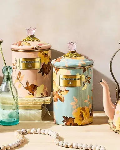 MacKenzie-Childs Wild Rose Slate Large Canister | Thumbnail 2