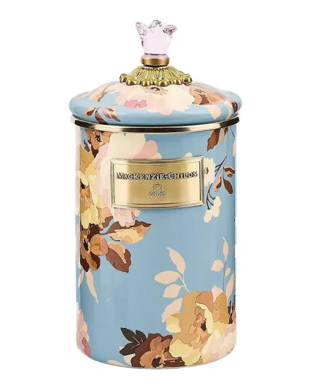 MacKenzie-Childs Wild Rose Slate Large Canister