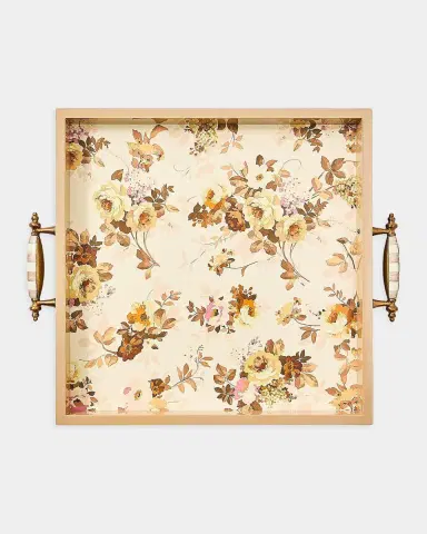 MacKenzie-Childs Wild Rose White Serving Tray | Thumbnail 2
