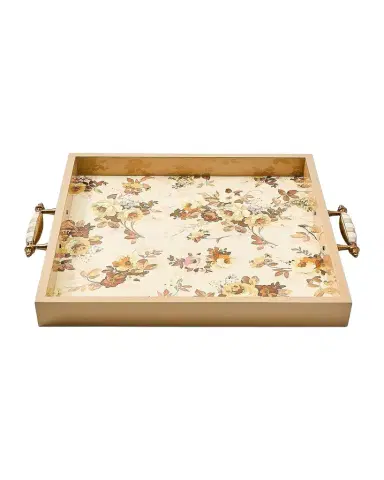 MacKenzie-Childs Wild Rose White Serving Tray | Thumbnail 1