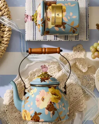 MacKenzie-Childs Wild Rose Slate Small Canister | Thumbnail 4