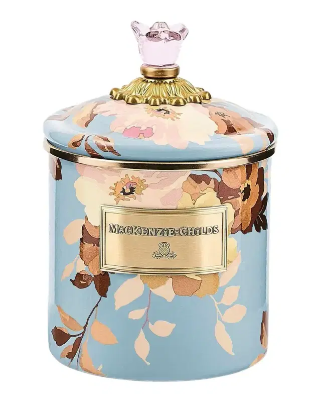 MacKenzie-Childs Wild Rose Slate Small Canister