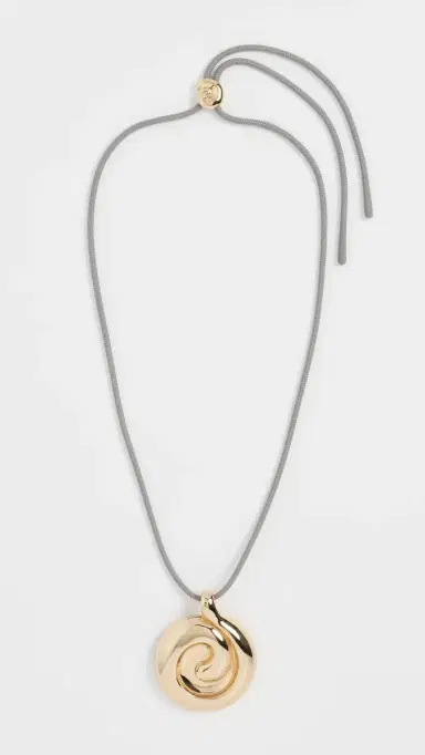 Jenny Bird Nico Mirror Pendant Rope Necklace High Polish Gold One Size | Thumbnail 2