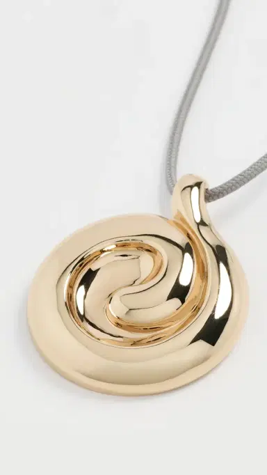 Jenny Bird Nico Mirror Pendant Rope Necklace High Polish Gold One Size | Thumbnail 4