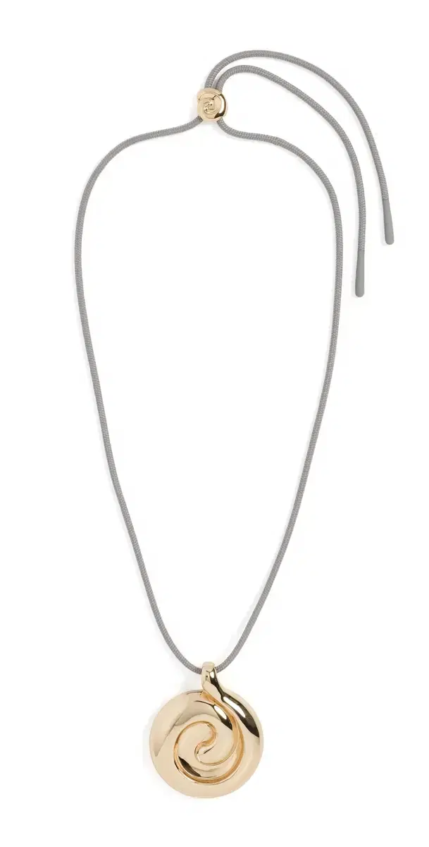 Jenny Bird Nico Mirror Pendant Rope Necklace High Polish Gold One Size