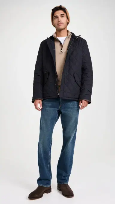 Barbour Powell Quilted Jacket Navy | Thumbnail 5 Barbour Powell Quilted Jacket Navy | Thumbnail 5