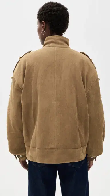 Source Unknown Tova Faux Suede Bomber Jacket Khaki M/L | Thumbnail 3