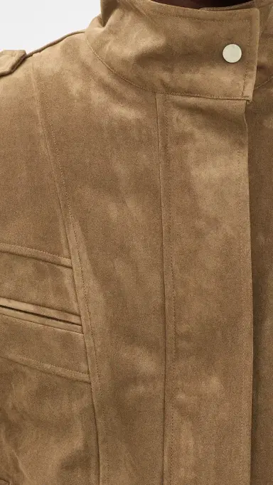 Source Unknown Tova Faux Suede Bomber Jacket Khaki M/L | Thumbnail 6