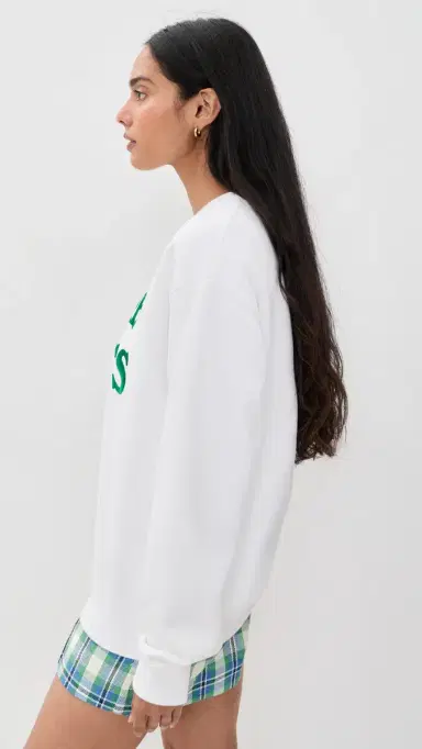 Sporty & Rich Jadore Flocked Crewneck Sweatshirt White Kelly | Thumbnail 4 Sporty & Rich Jadore Flocked Crewneck Sweatshirt White Kelly | Thumbnail 4