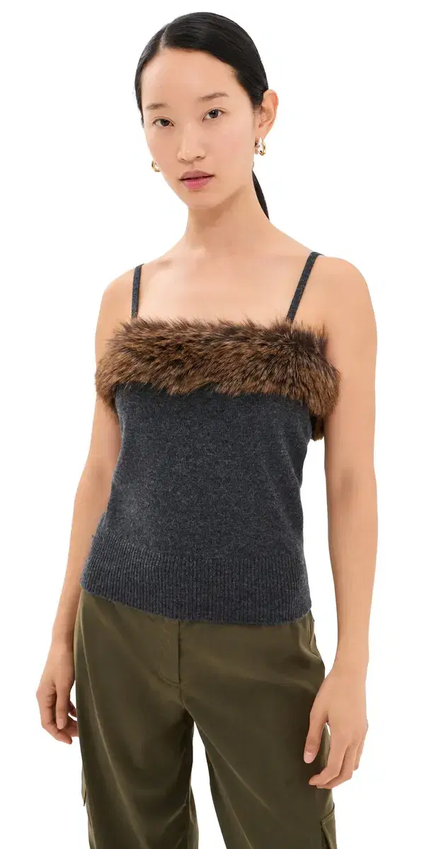 Marc Jacobs Faux Fur ined Tank Top Charcoal