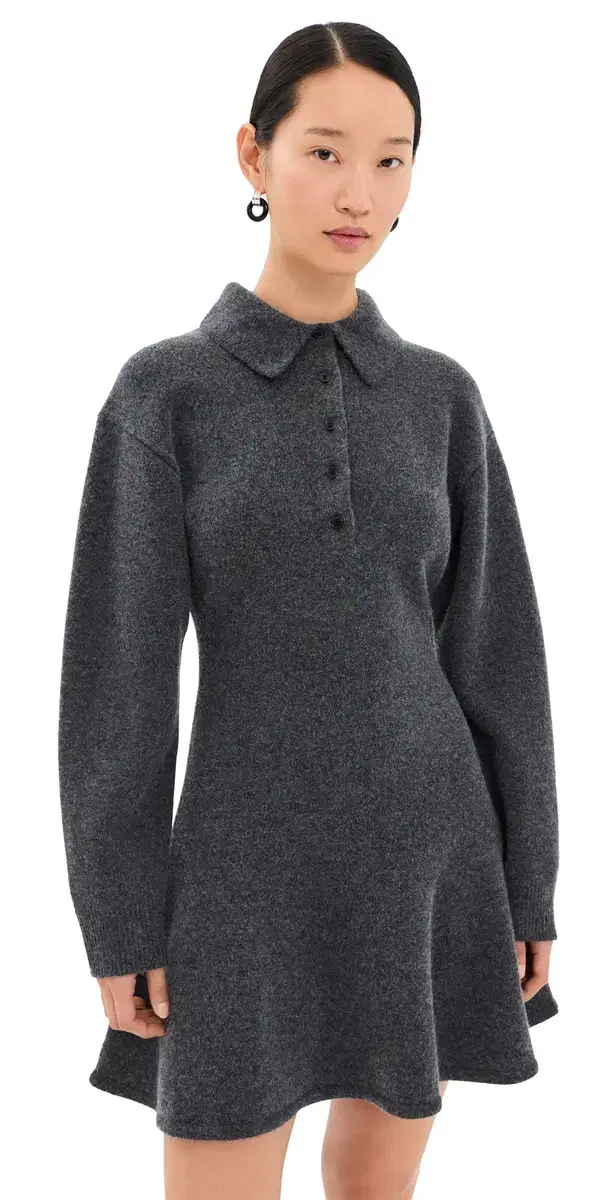 3.1 Phillip Lim Wool Blend Polo Mini Dress Charcoal M