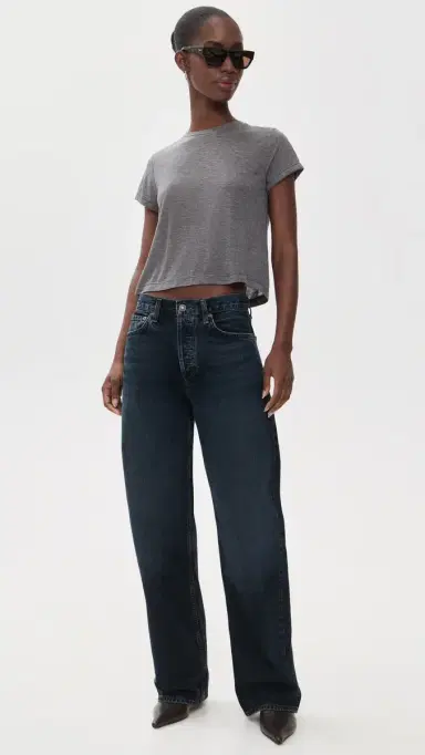 AGOLDE Adine Tee Grey Heather | Thumbnail 5 AGOLDE Adine Tee Grey Heather | Thumbnail 5