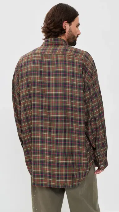 Acne Studios Setar Check Flannel Shirt Green Multi | Thumbnail 3 Acne Studios Setar Check Flannel Shirt Green Multi | Thumbnail 3