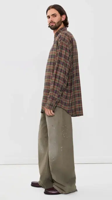 Acne Studios Setar Check Flannel Shirt Green Multi | Thumbnail 4 Acne Studios Setar Check Flannel Shirt Green Multi | Thumbnail 4