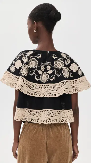 Sea hiloh Embroidered Top Black | Thumbnail 3