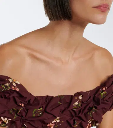 Agua by Agua Bendita Jardin floral off-shoulder cotton minidress | Thumbnail 4 Agua by Agua Bendita Jardin floral off-shoulder cotton minidress | Thumbnail 4