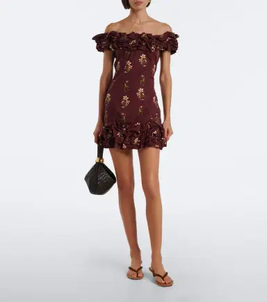 Agua by Agua Bendita Jardin floral off-shoulder cotton minidress | Thumbnail 5 Agua by Agua Bendita Jardin floral off-shoulder cotton minidress | Thumbnail 5