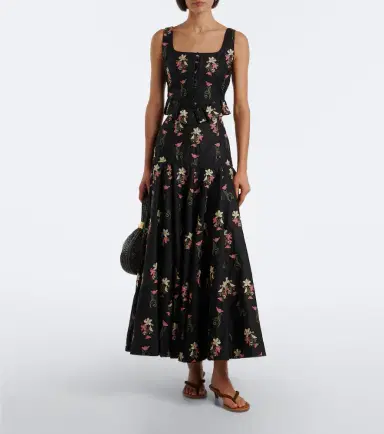 Agua by Agua Bendita Nacar embroidered cotton poplin maxi skirt | Thumbnail 5 Agua by Agua Bendita Nacar embroidered cotton poplin maxi skirt | Thumbnail 5