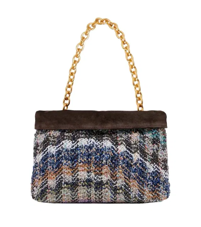 Missoni Suede-lined knitted shoulder bag