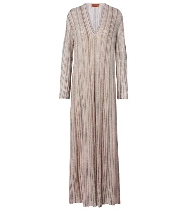 Missoni Striped lamé gown