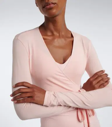 NORBA Ribbed-knit wrap top | Thumbnail 4