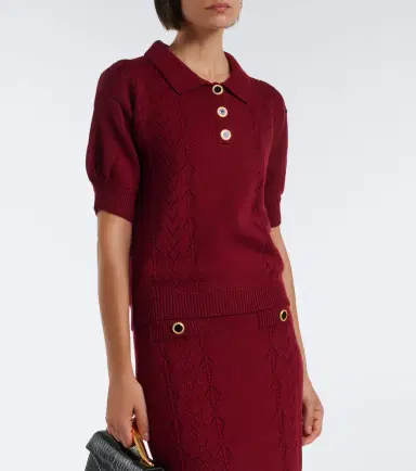 Alessandra Rich Virgin wool polo sweater | Thumbnail 4 Alessandra Rich Virgin wool polo sweater | Thumbnail 4
