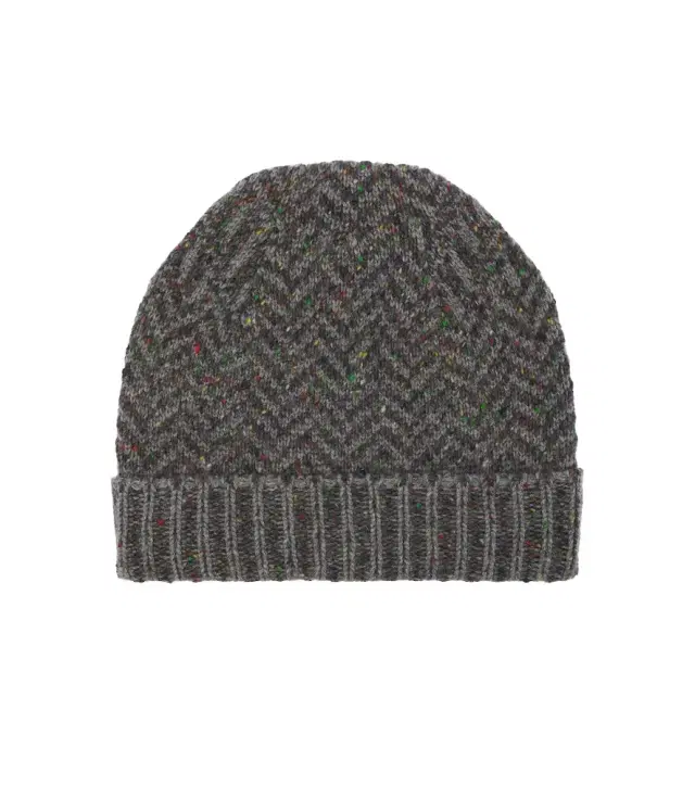 Porta herringbone cashmere beanie