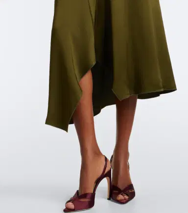 Victoria Beckham Draped asymmetric satin midi dress | Thumbnail 2