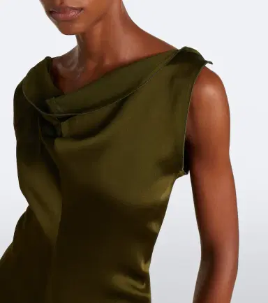 Victoria Beckham Draped asymmetric satin midi dress | Thumbnail 4