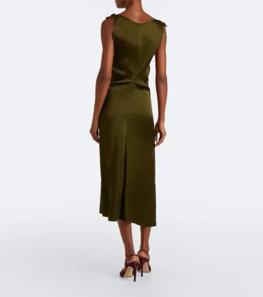 Victoria Beckham Draped asymmetric satin midi dress | Thumbnail 5