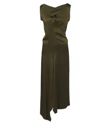 Victoria Beckham Draped asymmetric satin midi dress | Thumbnail 1