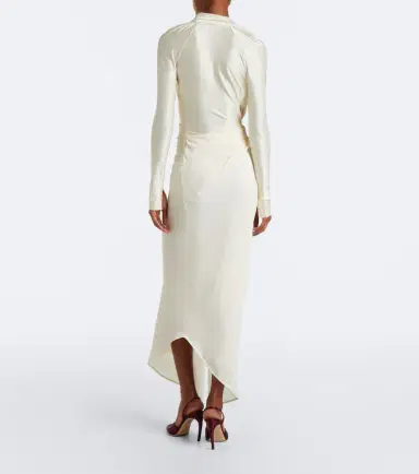 Victoria Beckham Lea draped jersey midi dress | Thumbnail 2 Victoria Beckham Lea draped jersey midi dress | Thumbnail 2