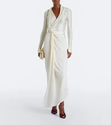 Victoria Beckham Lea draped jersey midi dress | Thumbnail 4 Victoria Beckham Lea draped jersey midi dress | Thumbnail 4
