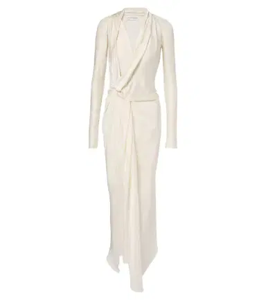Victoria Beckham Lea draped jersey midi dress | Thumbnail 1 Victoria Beckham Lea draped jersey midi dress | Thumbnail 1