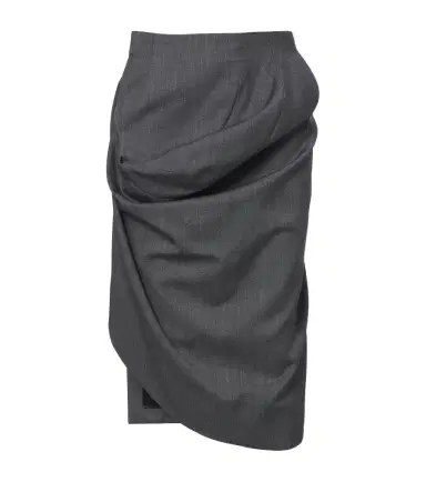 Victoria Beckham Draped asymmetric virgin wool midi skirt | Thumbnail 1 Victoria Beckham Draped asymmetric virgin wool midi skirt | Thumbnail 1