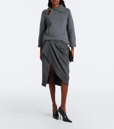Victoria Beckham Asymmetric virgin wool sweater | Thumbnail 6 Victoria Beckham Asymmetric virgin wool sweater | Thumbnail 6