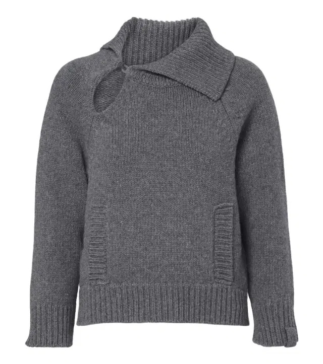 Asymmetric virgin wool sweater