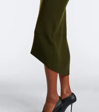 Victoria Beckham Ribbed-knit wool midi skirt | Thumbnail 3