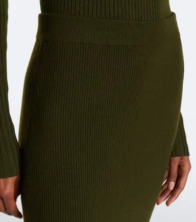 Victoria Beckham Ribbed-knit wool midi skirt | Thumbnail 5