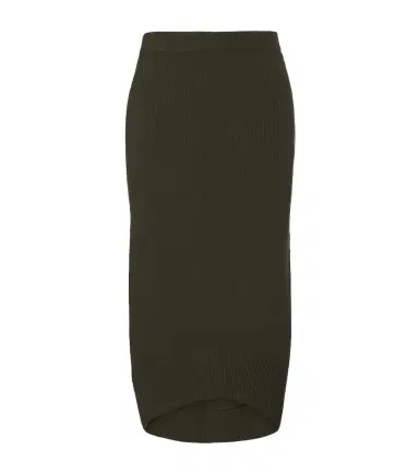 Victoria Beckham Ribbed-knit wool midi skirt | Thumbnail 1