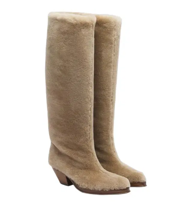 Gabriela Hearst Waite shearling knee-high boots